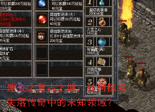 迷失之复古之谜:如何探索失落传奇中的未知领域? 迷失之复古之谜:如何探索失落传奇中的未知领域?