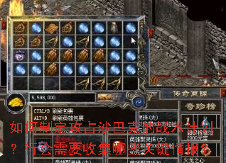 ����ƶ���ռɳ�Ϳ˵�ս���ƻ����л���Ҫ�ռ���Щ�ؼ��鱨��