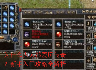 为什么人人都爱玩传奇?新手入门攻略全解析 为什么人人都爱玩传奇?新手入门攻略全解析