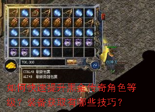 如何快速提升黑金传奇角色等级?装备获取有哪些技巧? 如何快速提升黑金传奇角色等级?装备获取有哪些技巧?
