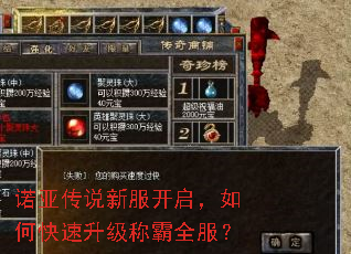 诺亚传说新服开启,如何快速升级称霸全服? 诺亚传说新服开启,如何快速升级称霸全服?