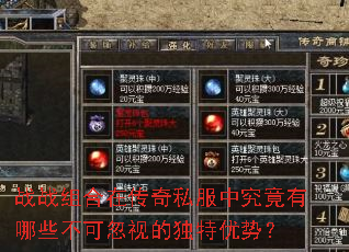 战战组合在传奇私服中究竟有哪些不可忽视的独特优势? 战战组合在传奇私服中究竟有哪些不可忽视的独特优势?