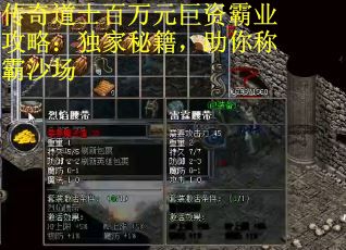 传奇道士百万元巨资霸业攻略：独家秘籍，助你称霸沙场